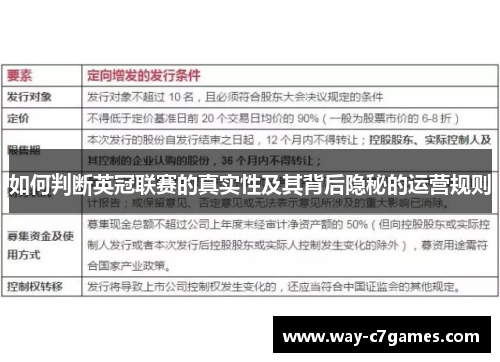 如何判断英冠联赛的真实性及其背后隐秘的运营规则 如何判断英冠联赛的真实性及其背后隐秘的运营规则